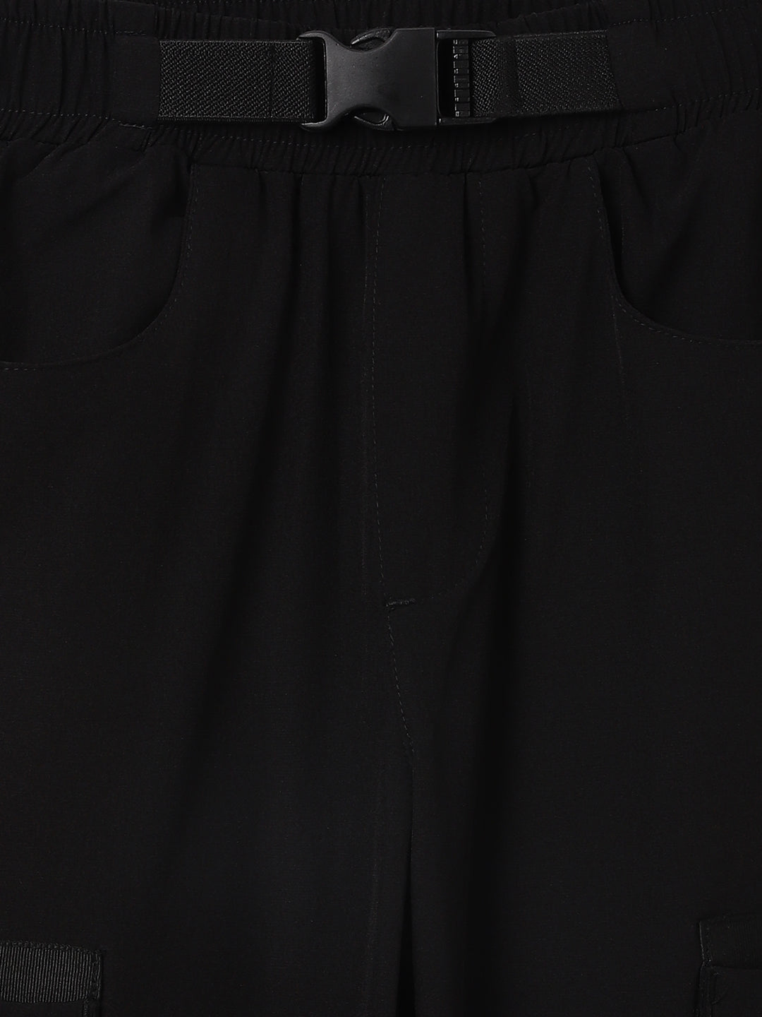 Blue Giraffe Kids Black Regular Fit Solid Jogger