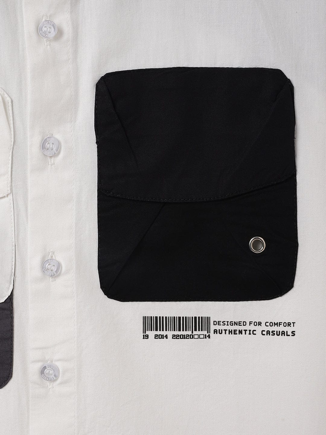 Blue Giraffe Kids White Solid Shirt Collar Shirt