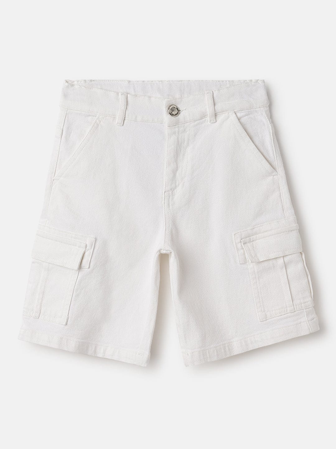 Blue Giraffe Kids White Regular Fit Solid Shorts