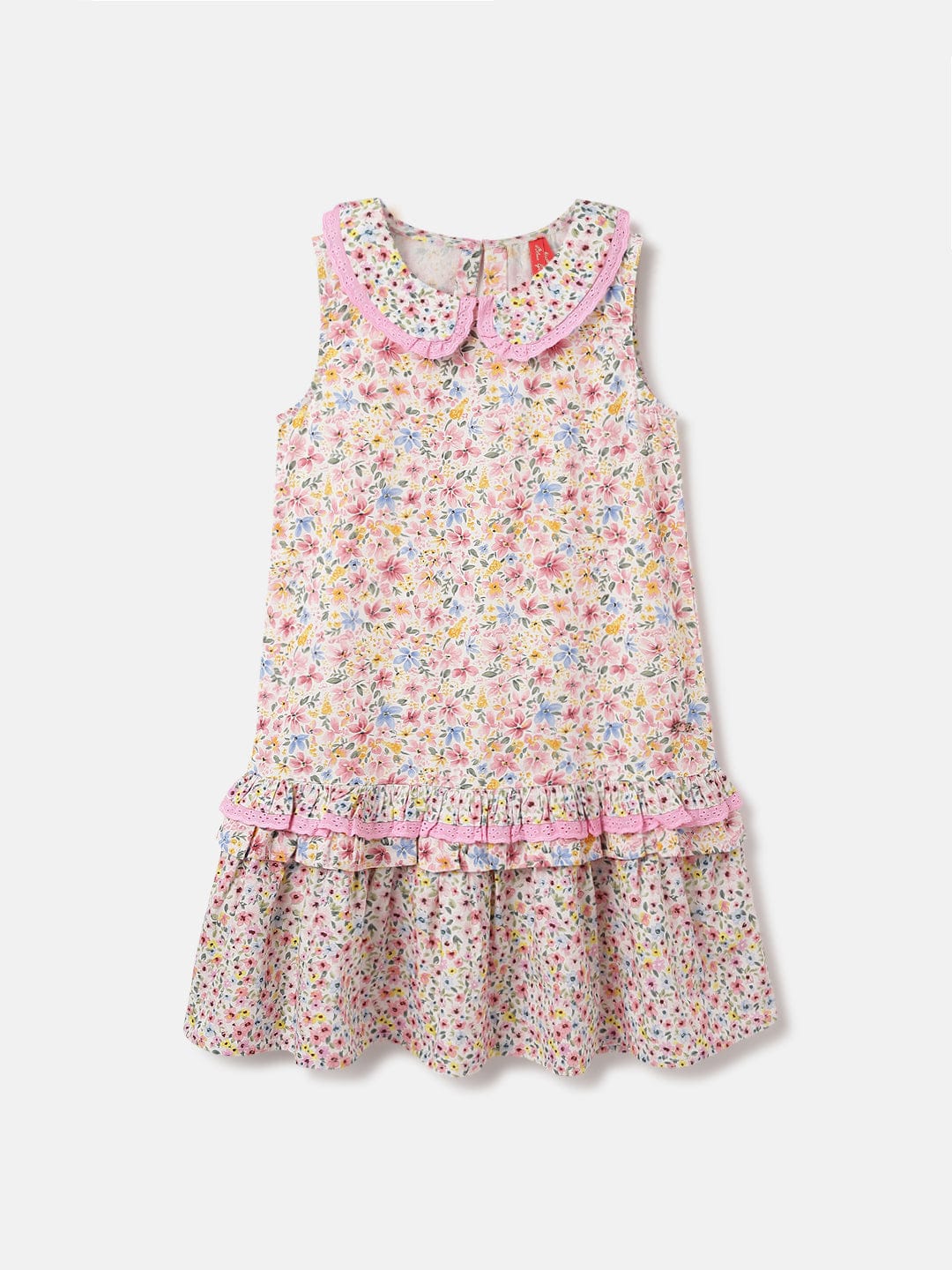 Blue Giraffe Kids Multi Printed Round Neck Dress