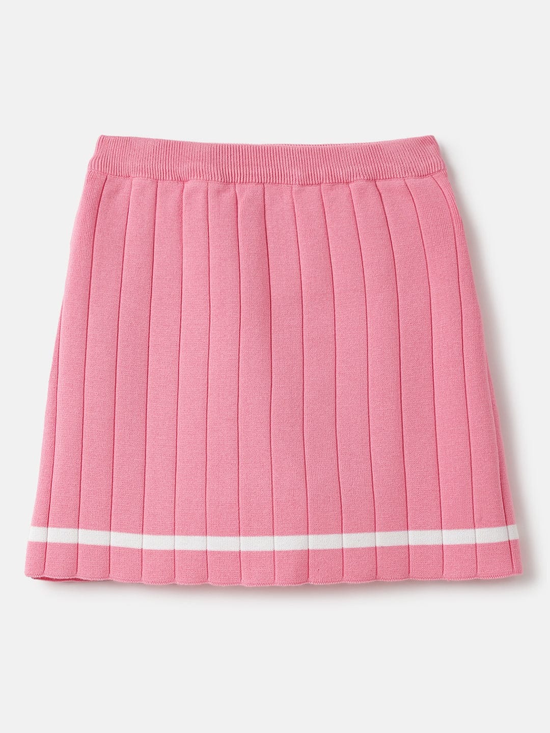 Blue Giraffe Girls Pink Flared Fit Solid Skirt