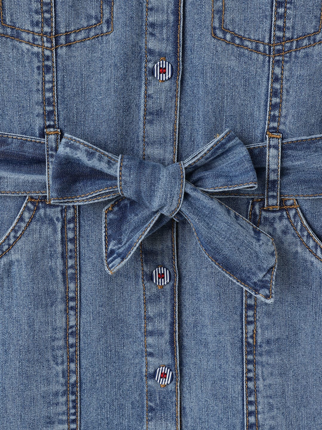 Blue Giraffe Kids Blue Regular Fit Solid Dress