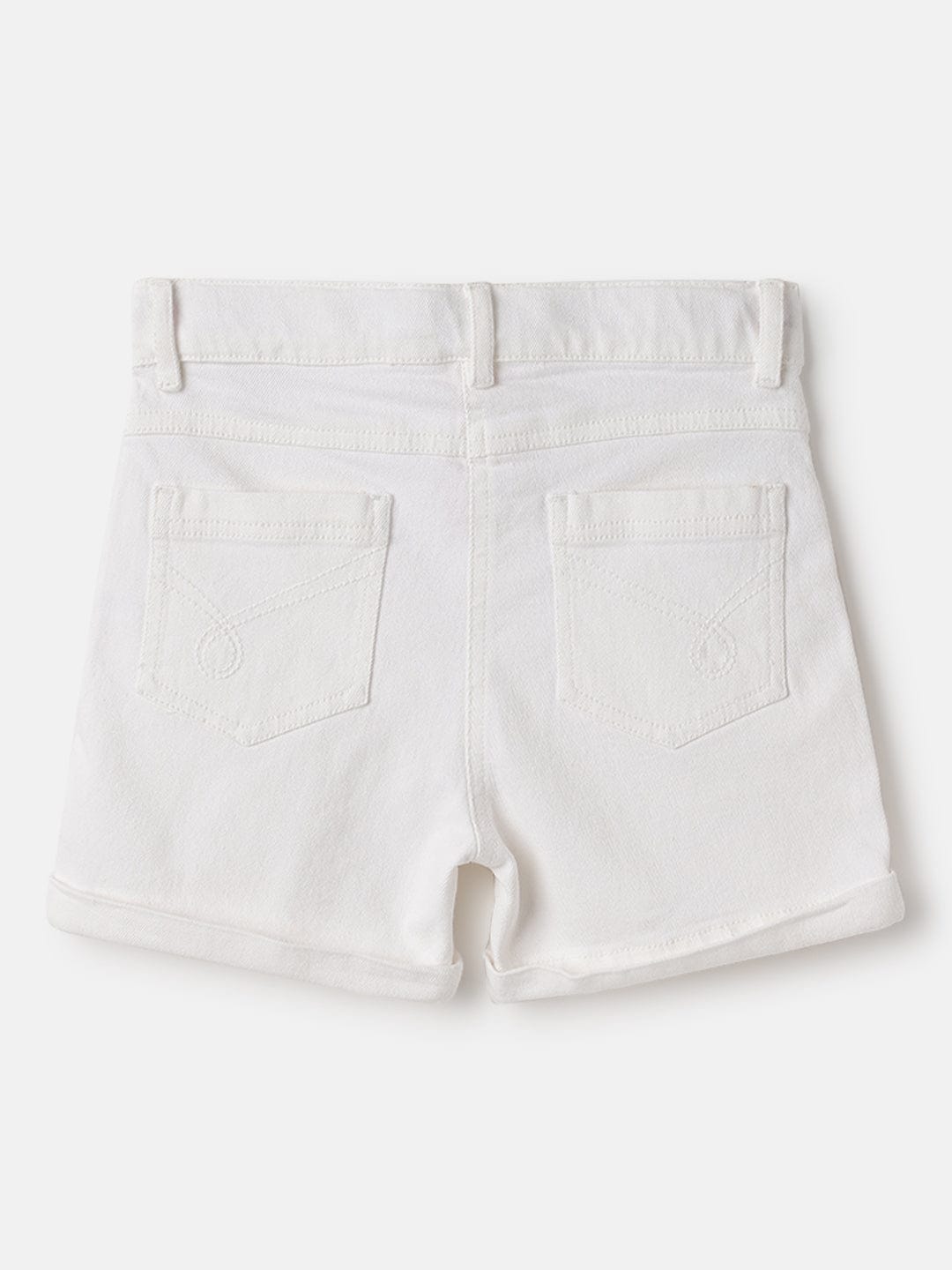 Blue Giraffe Kids White Regular Fit Solid Shorts