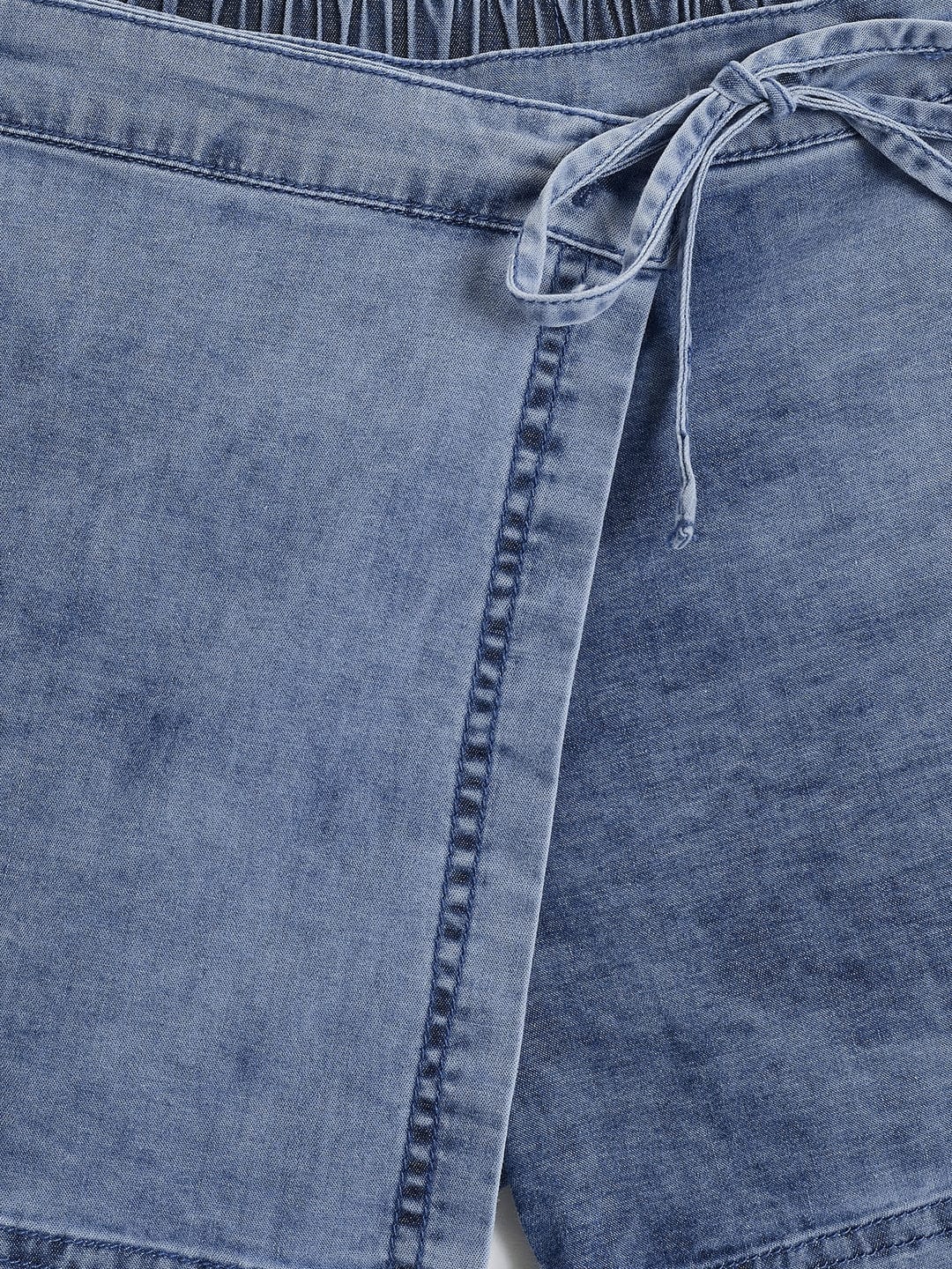 Blue Giraffe Kids Blue Regular Fit Solid Skort