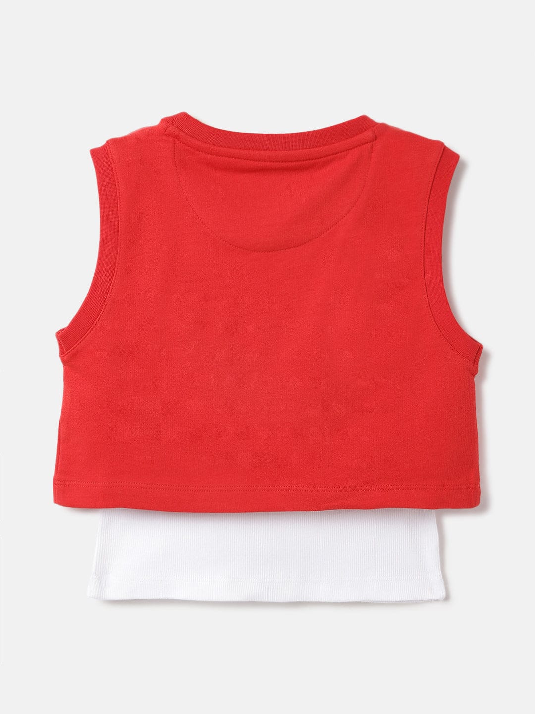 Blue Giraffe Kids Red Solid Round Neck Tshirt
