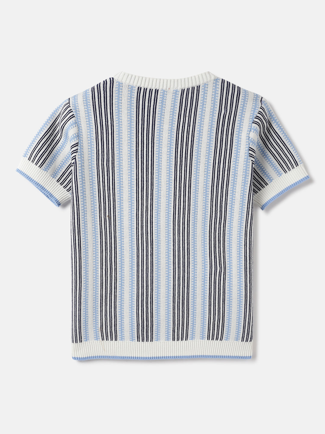 Blue Giraffe Kids Multi Striped Round Neck Tshirt