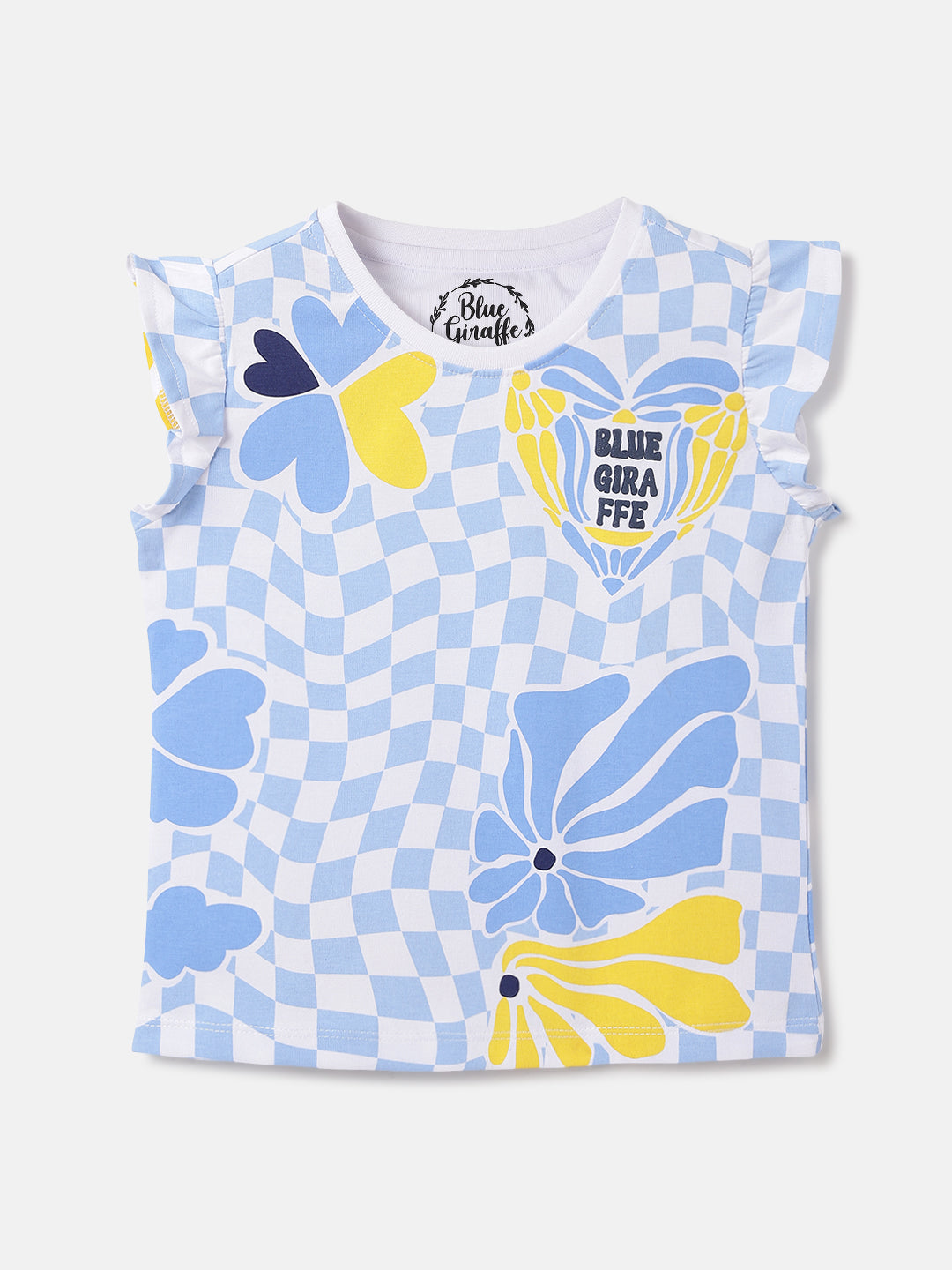 Blue Giraffe Kids Multi Printed Round Neck Tshirt