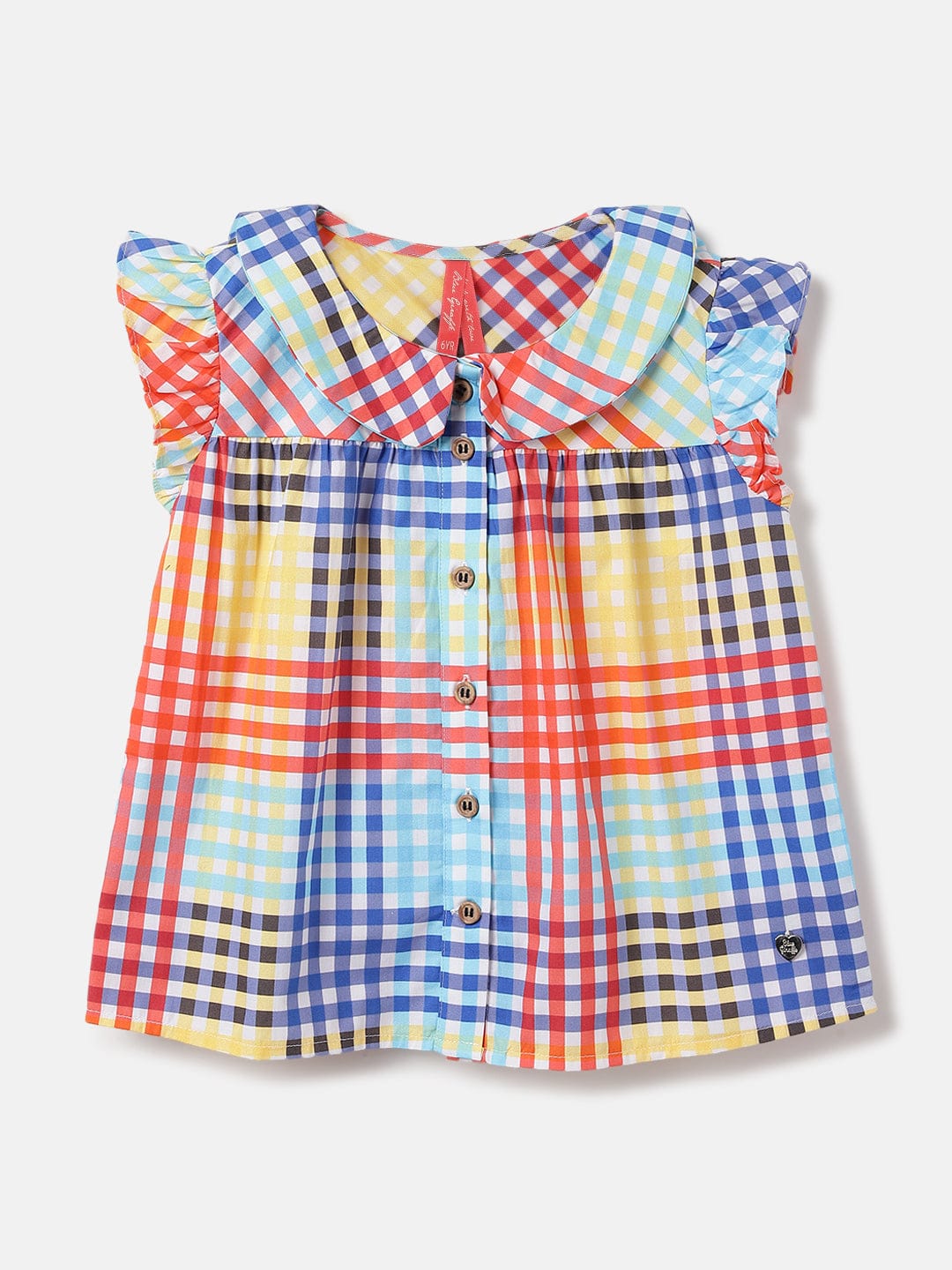 Blue Giraffe Kids Multi Printed Peterpan Collar Top