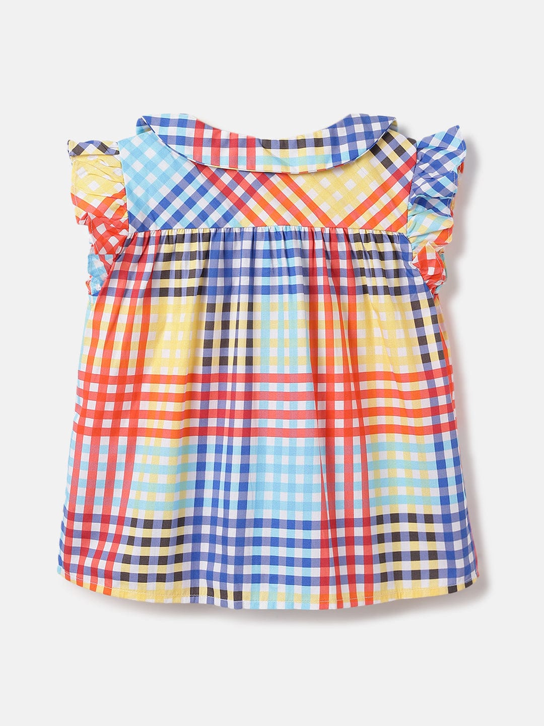 Blue Giraffe Kids Multi Printed Peterpan Collar Top