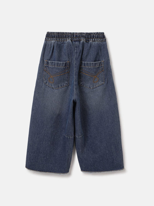 Blue Giraffe Kids Blue Flared Fit Solid Jeans