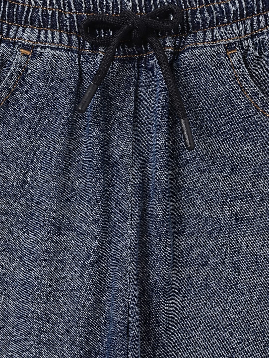 Blue Giraffe Kids Blue Flared Fit Solid Jeans