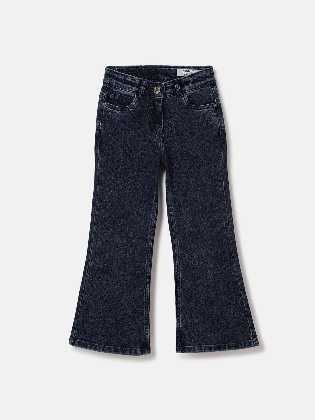 Blue Giraffe Kids Blue Bootcut Fit Solid Jeans