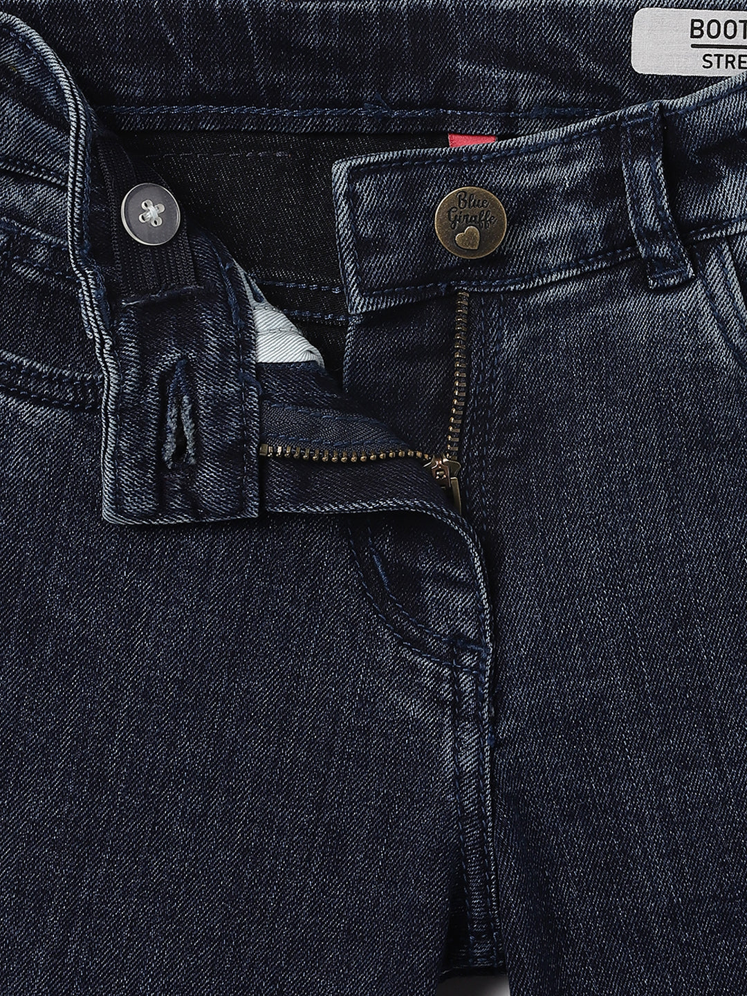 Blue Giraffe Kids Blue Bootcut Fit Solid Jeans