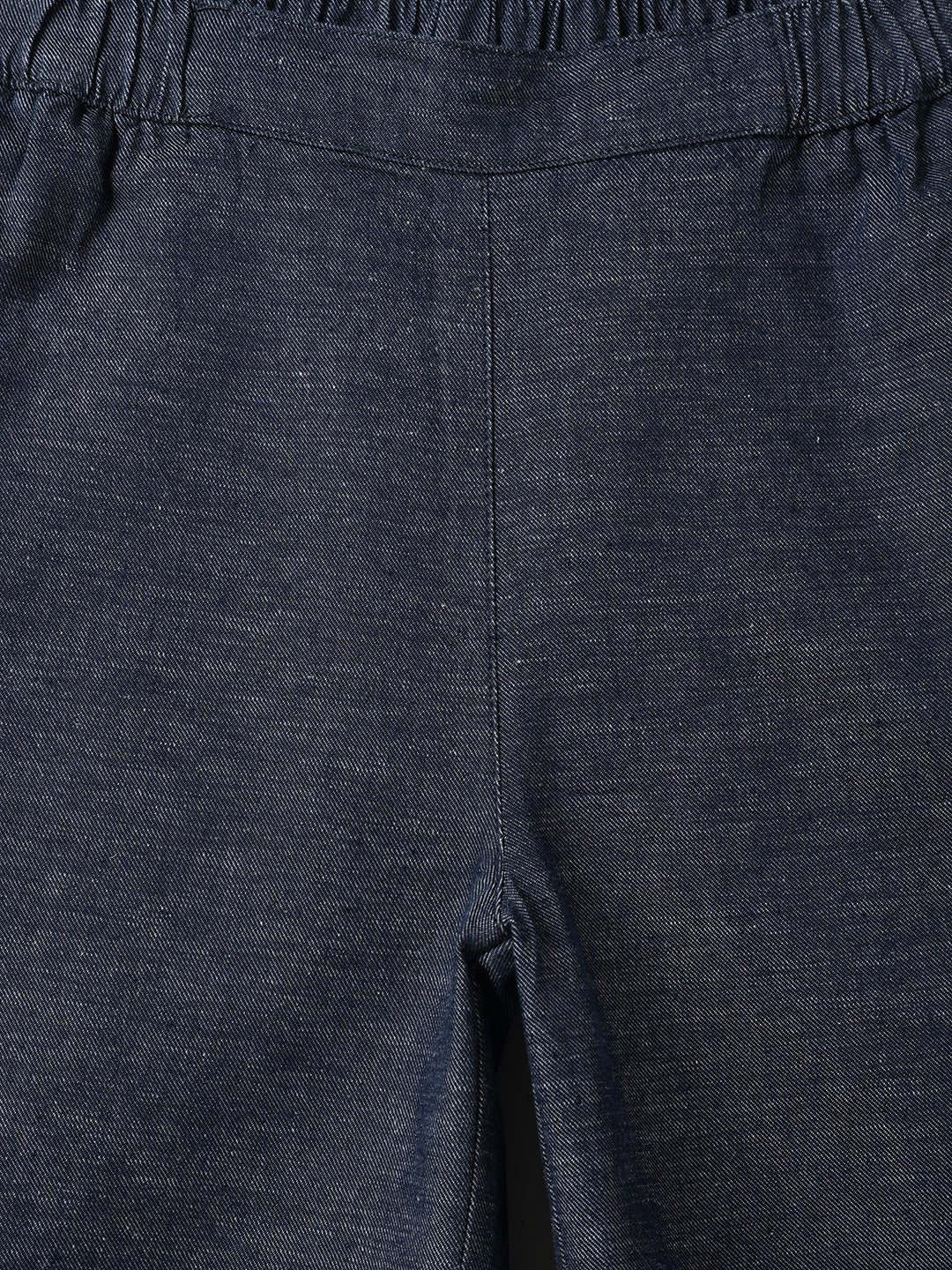 Blue Giraffe Girls Blue Loose Fit Solid Trouser