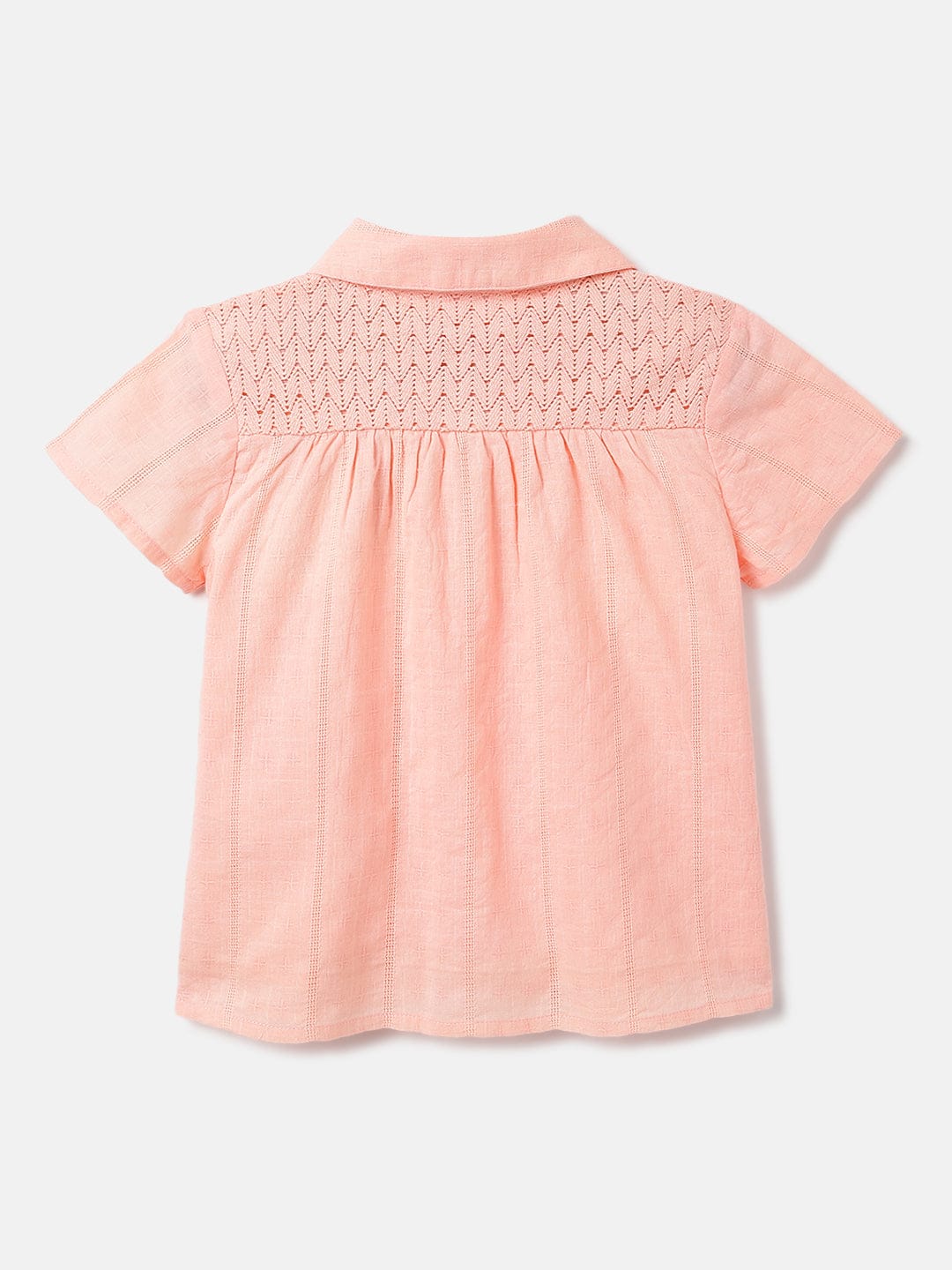 Blue Giraffe Kids Pink Solid Collar Top