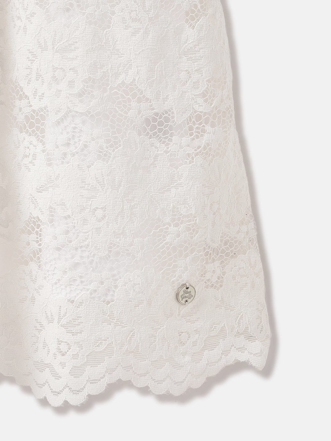 Blue Giraffe Kids White Solid Collar Dress