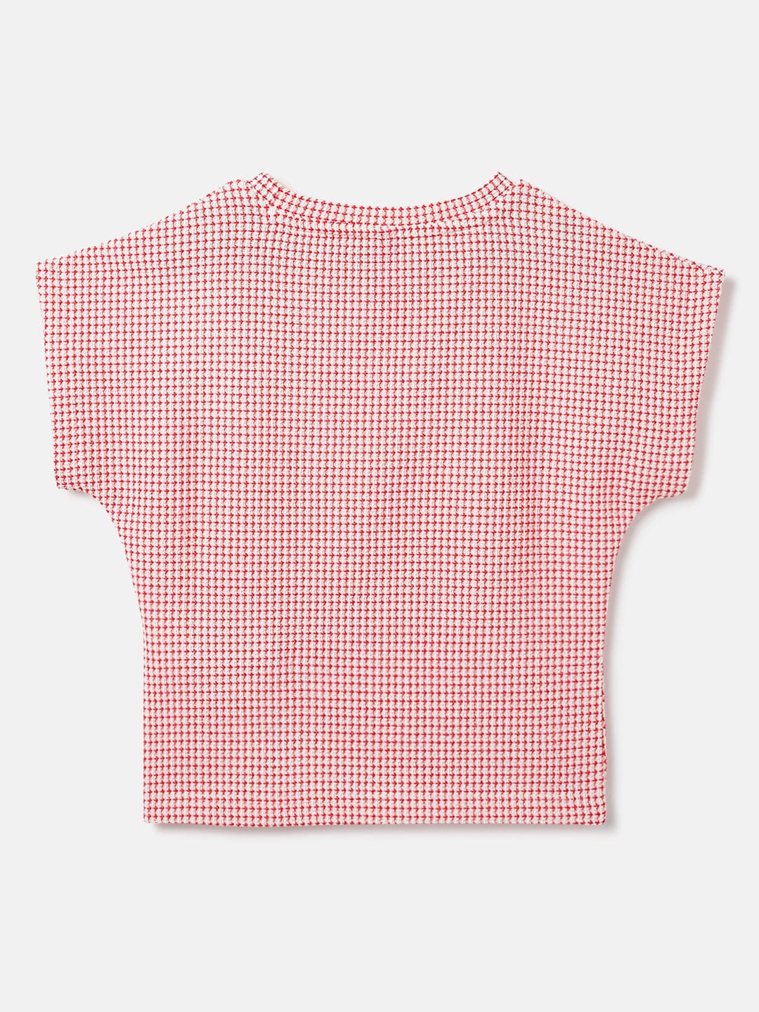 Blue Giraffe Kids Red Milange Round Neck Tshirt