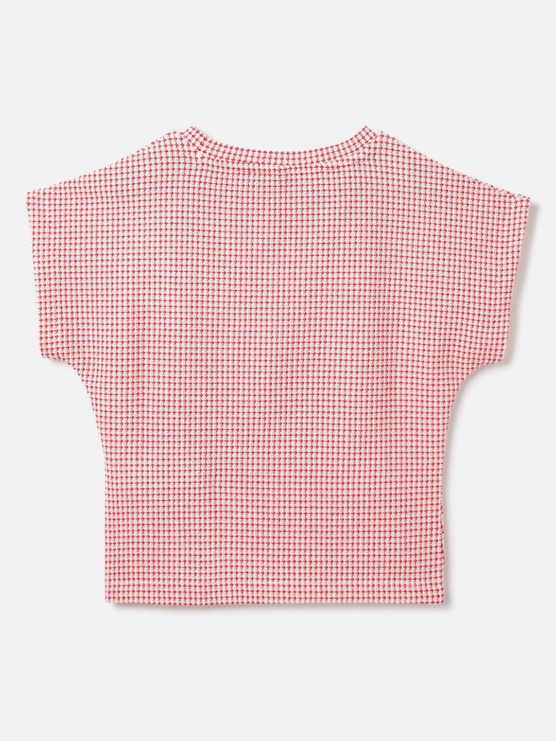 Blue Giraffe Kids Red Milange Round Neck Tshirt