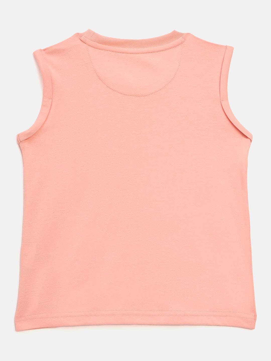 Blue Giraffe Girls Pink Solid Round Neck Tshirt