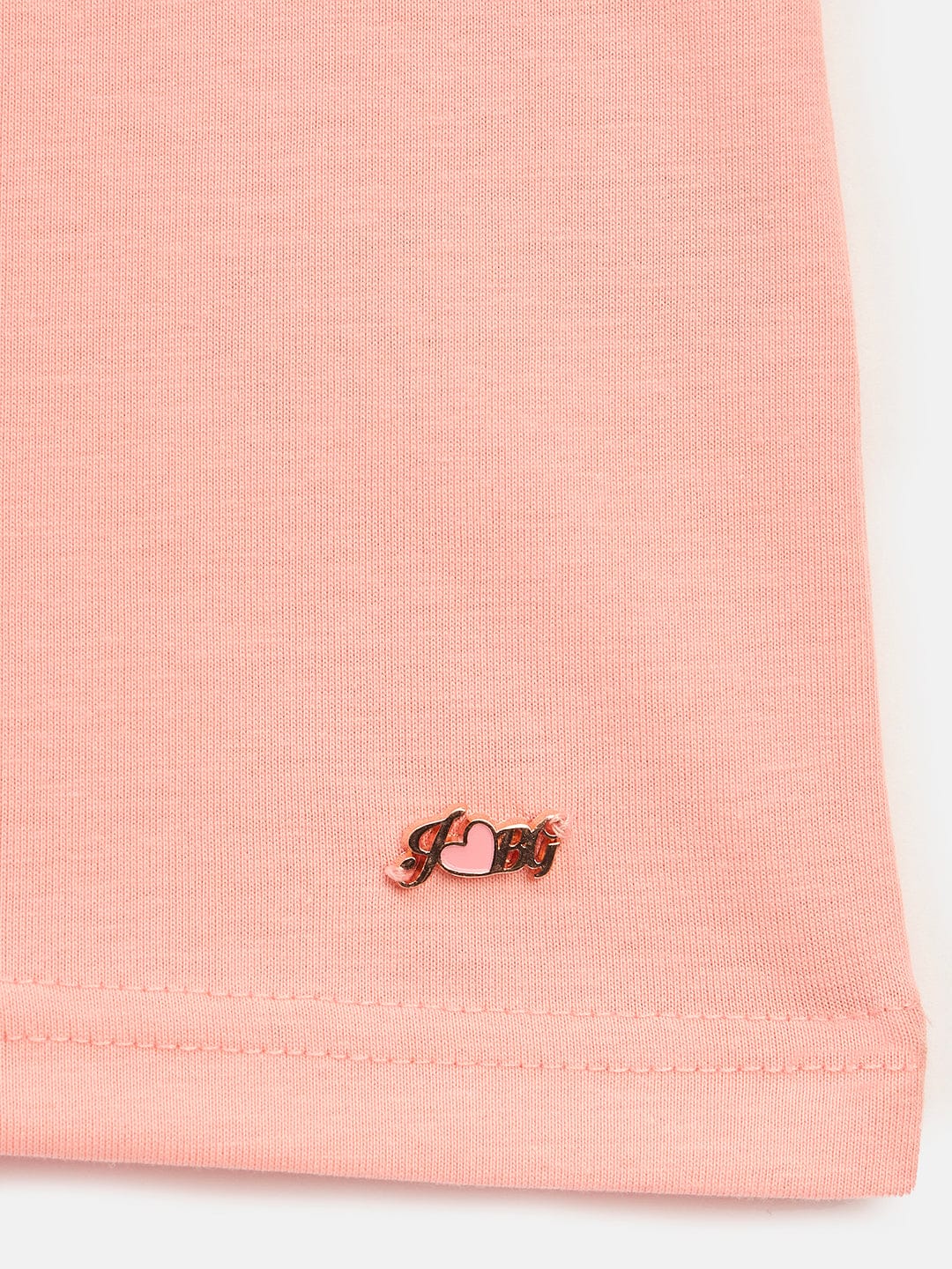 Blue Giraffe Girls Pink Solid Round Neck Tshirt