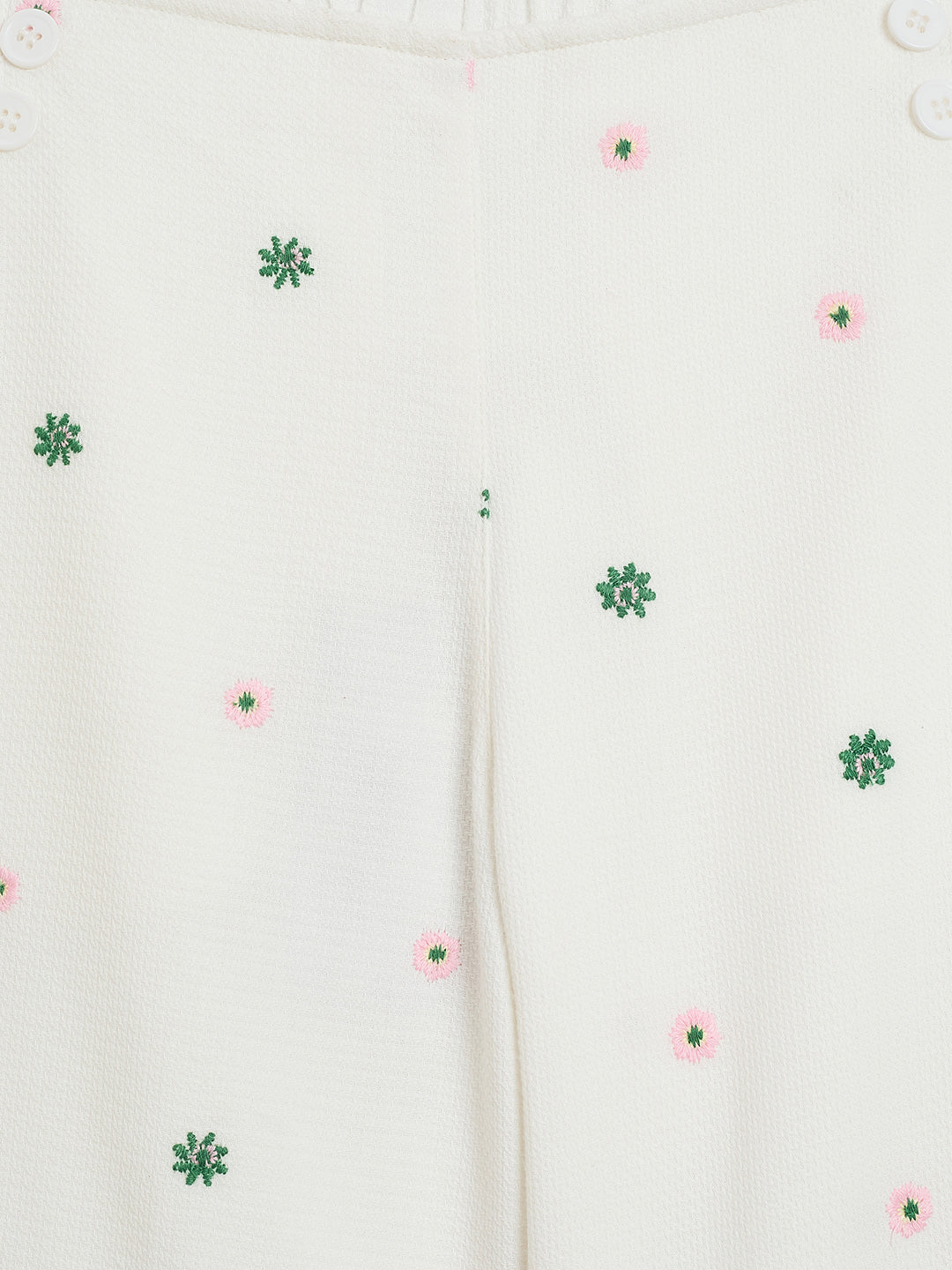 Elle Kids White Wide Leg Solid Trouser