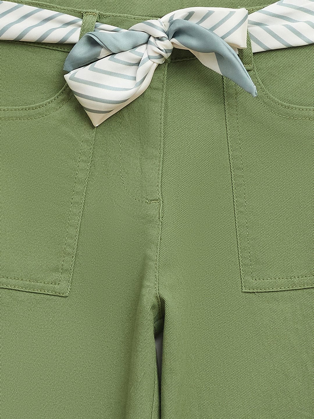 Elle Kids Green Wide Leg Solid Trouser