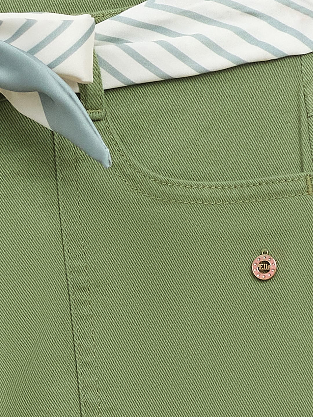 Elle Kids Green Wide Leg Solid Trouser