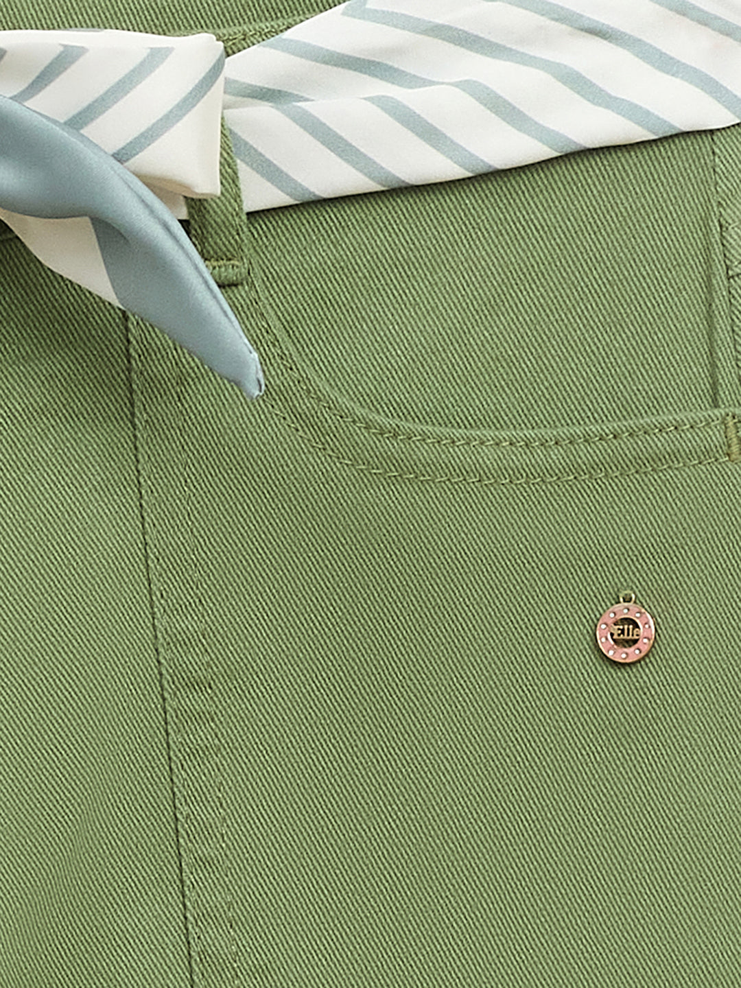 Elle Kids Green Wide Leg Solid Trouser