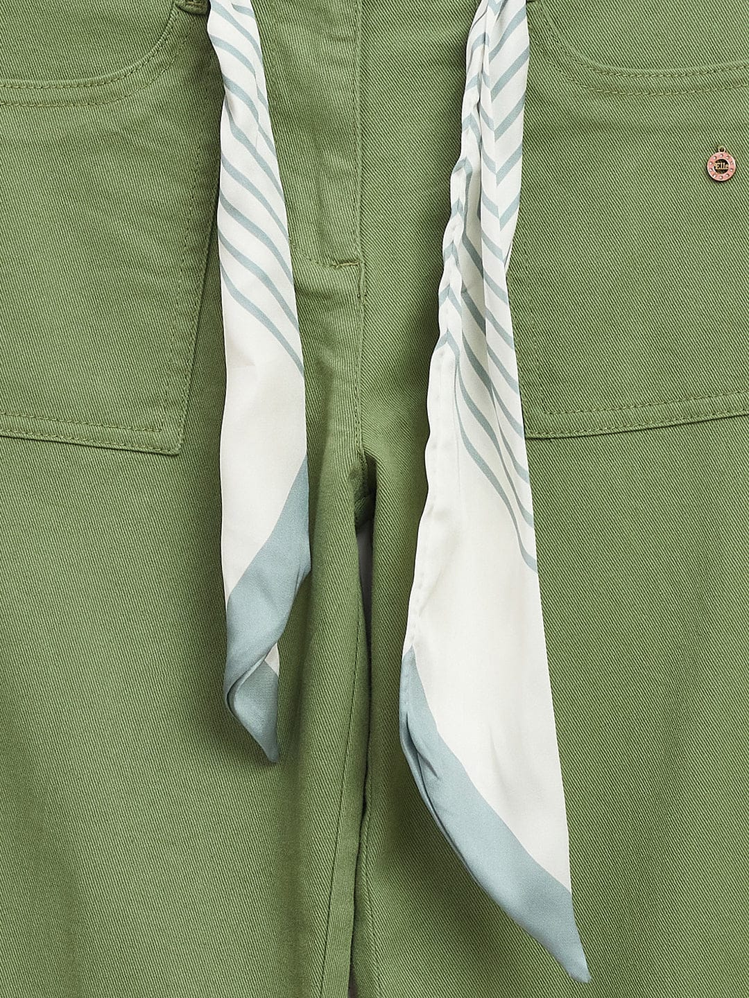 Elle Kids Green Wide Leg Solid Trouser