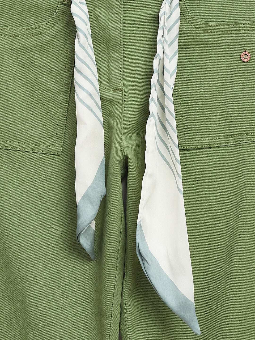 Elle Kids Green Wide Leg Solid Trouser