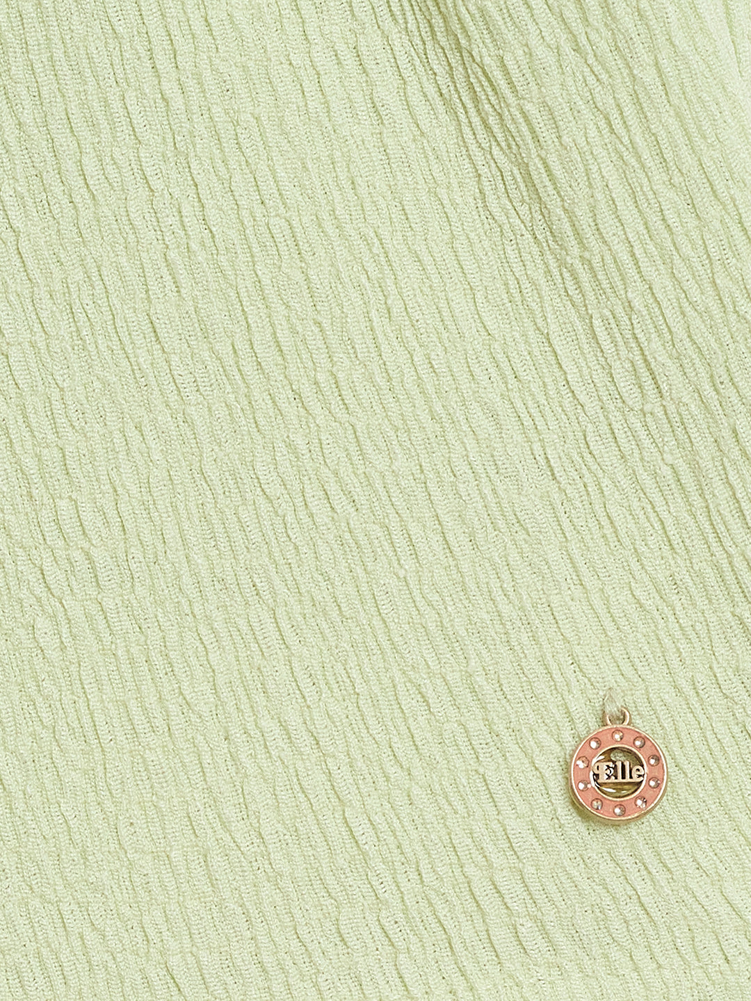 Elle Kids Green Solid Round Neck Playsuit