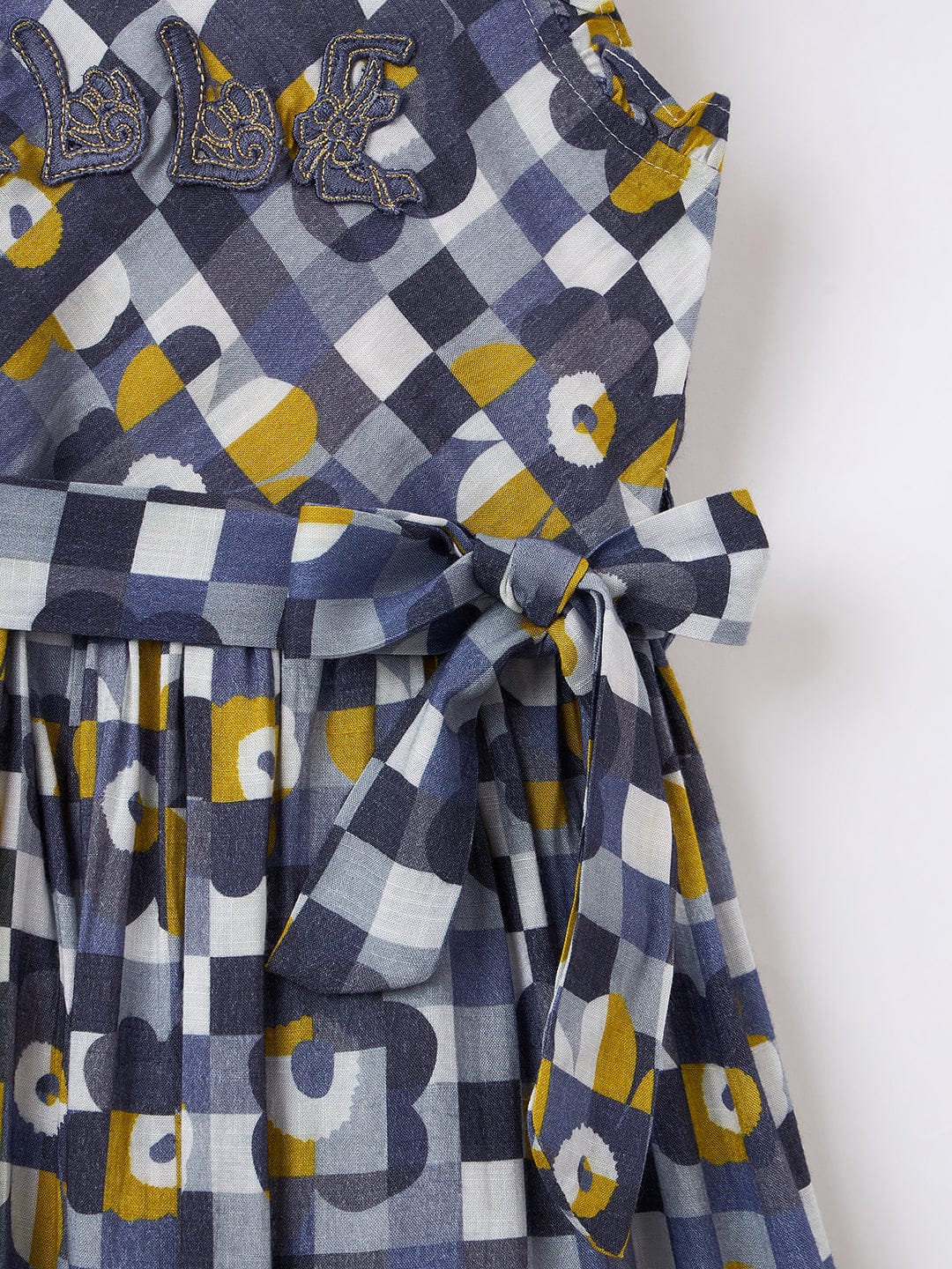 Elle Kids Black Printed Round Neck Dress