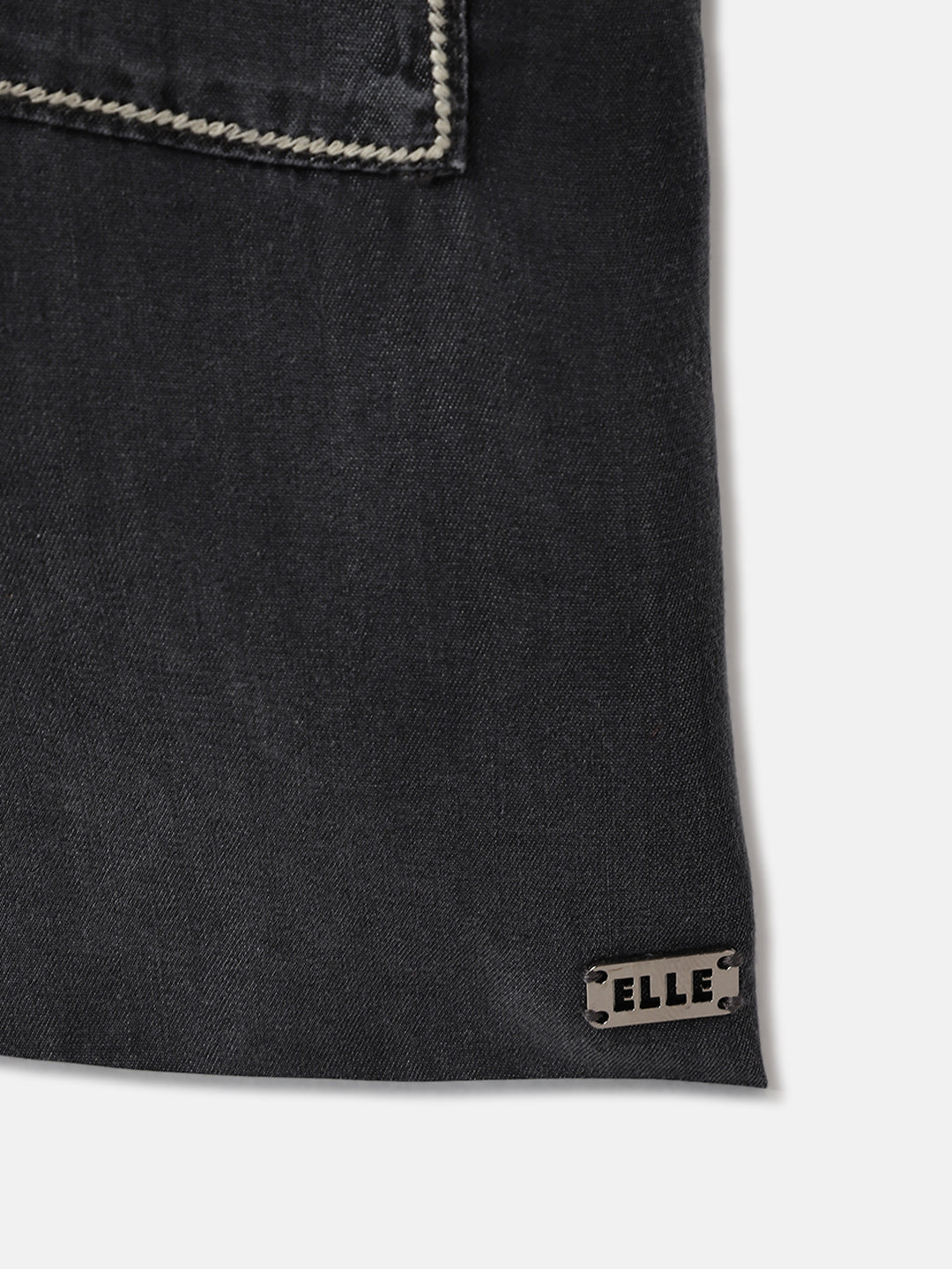 Elle Kids Black Woven V Neck Dress