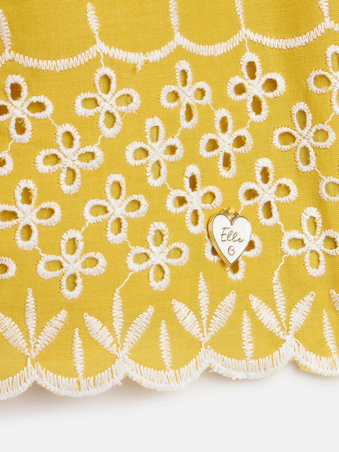 Elle Kids Yellow Solid Square Neck Top