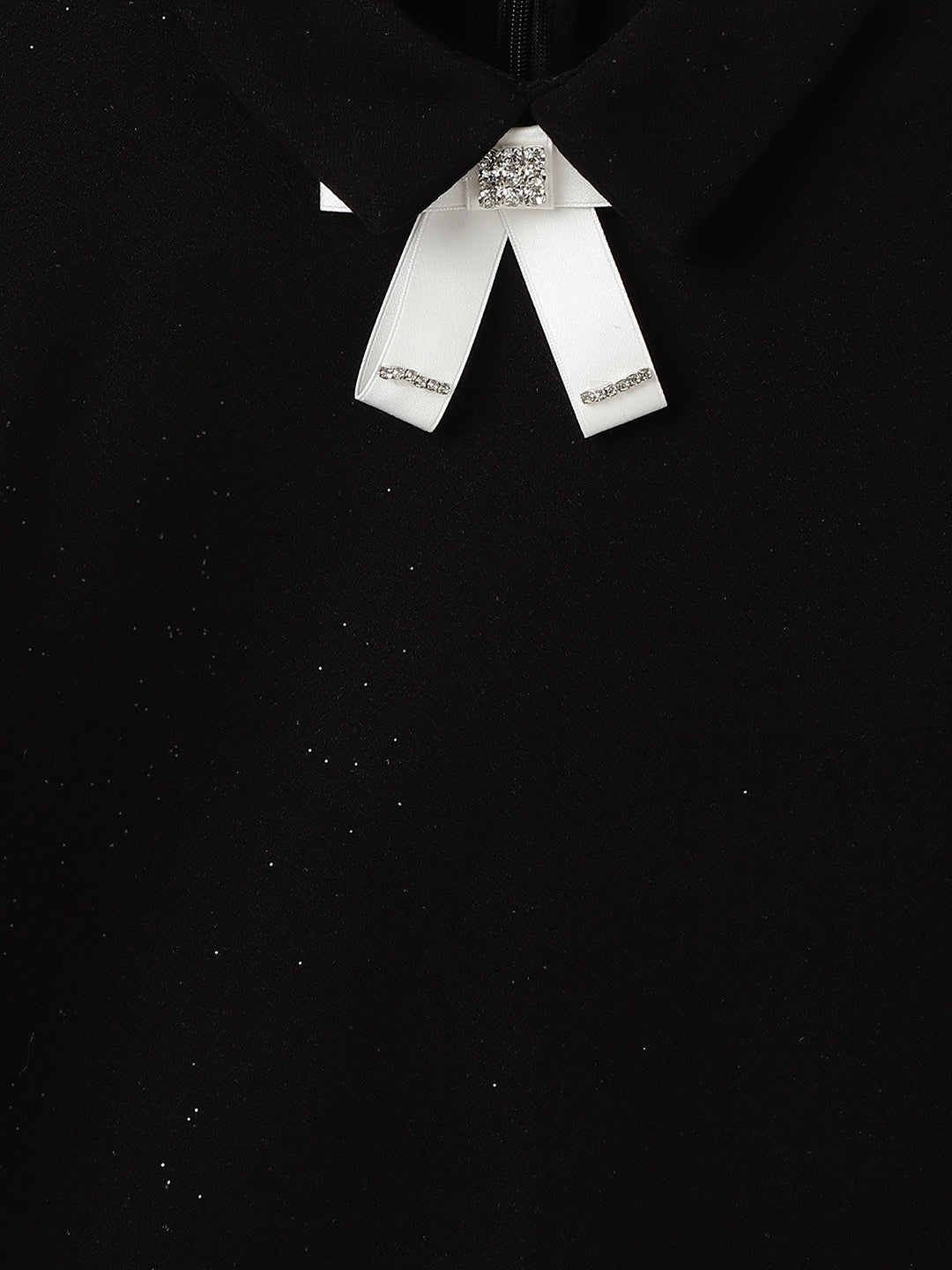 Elle Kids Black Solid Round Neck Dress