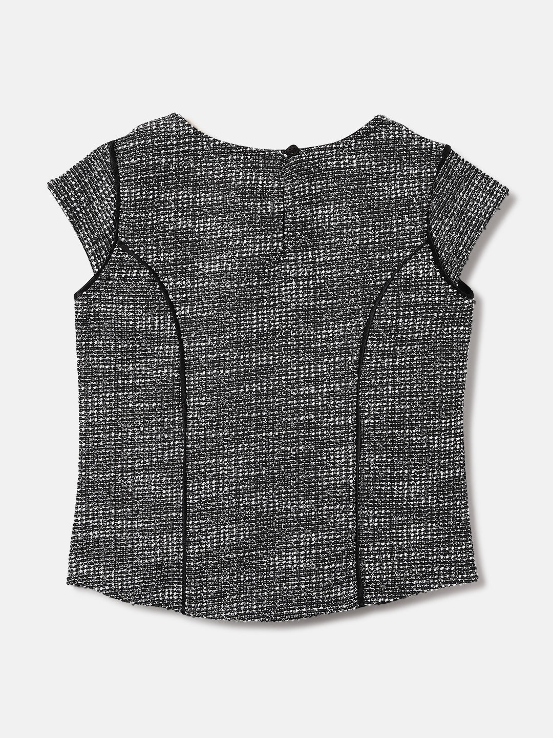 Elle Kids Black Solid V Neck Top