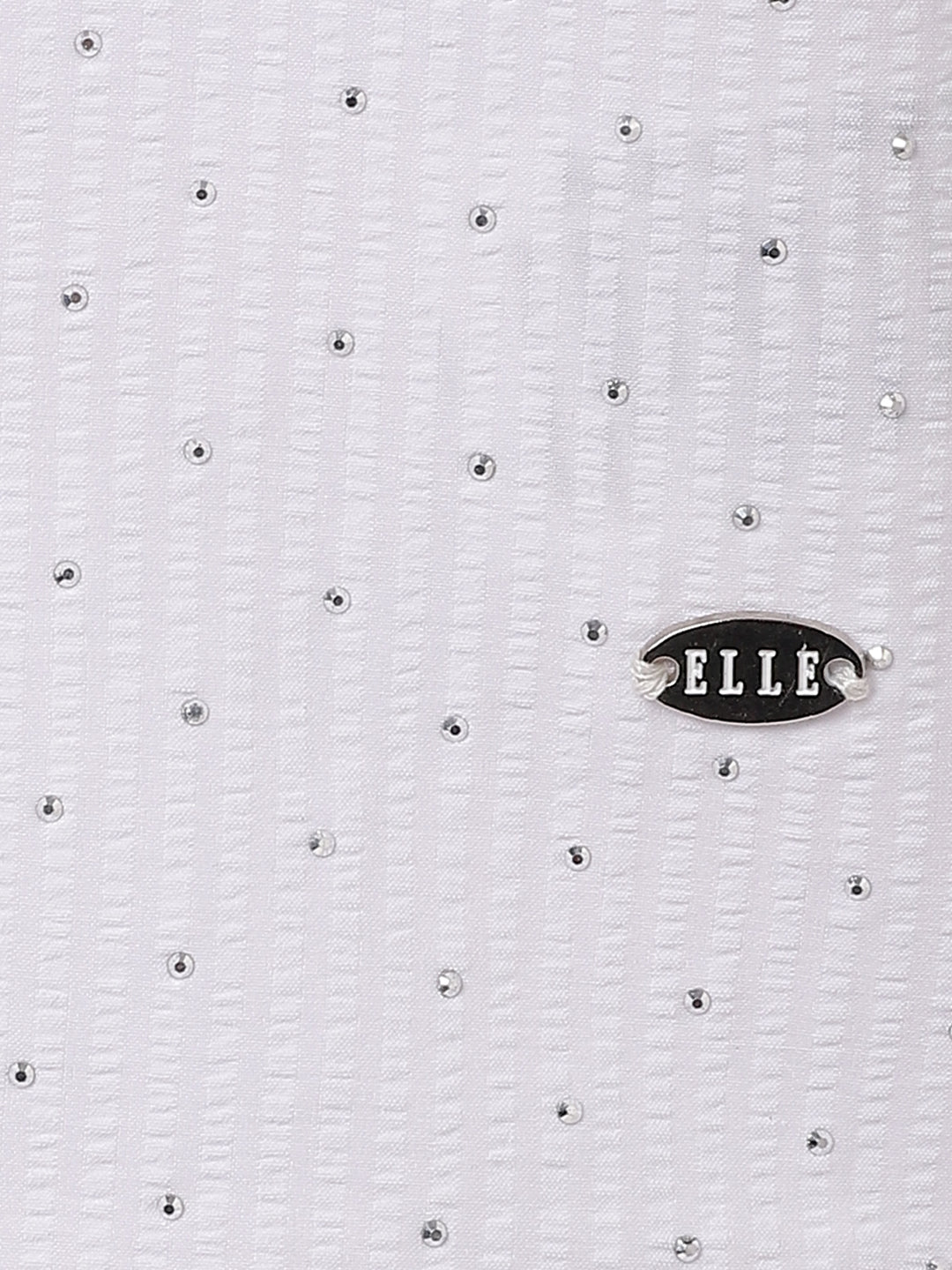 Elle Kids White Solid Round Neck Top