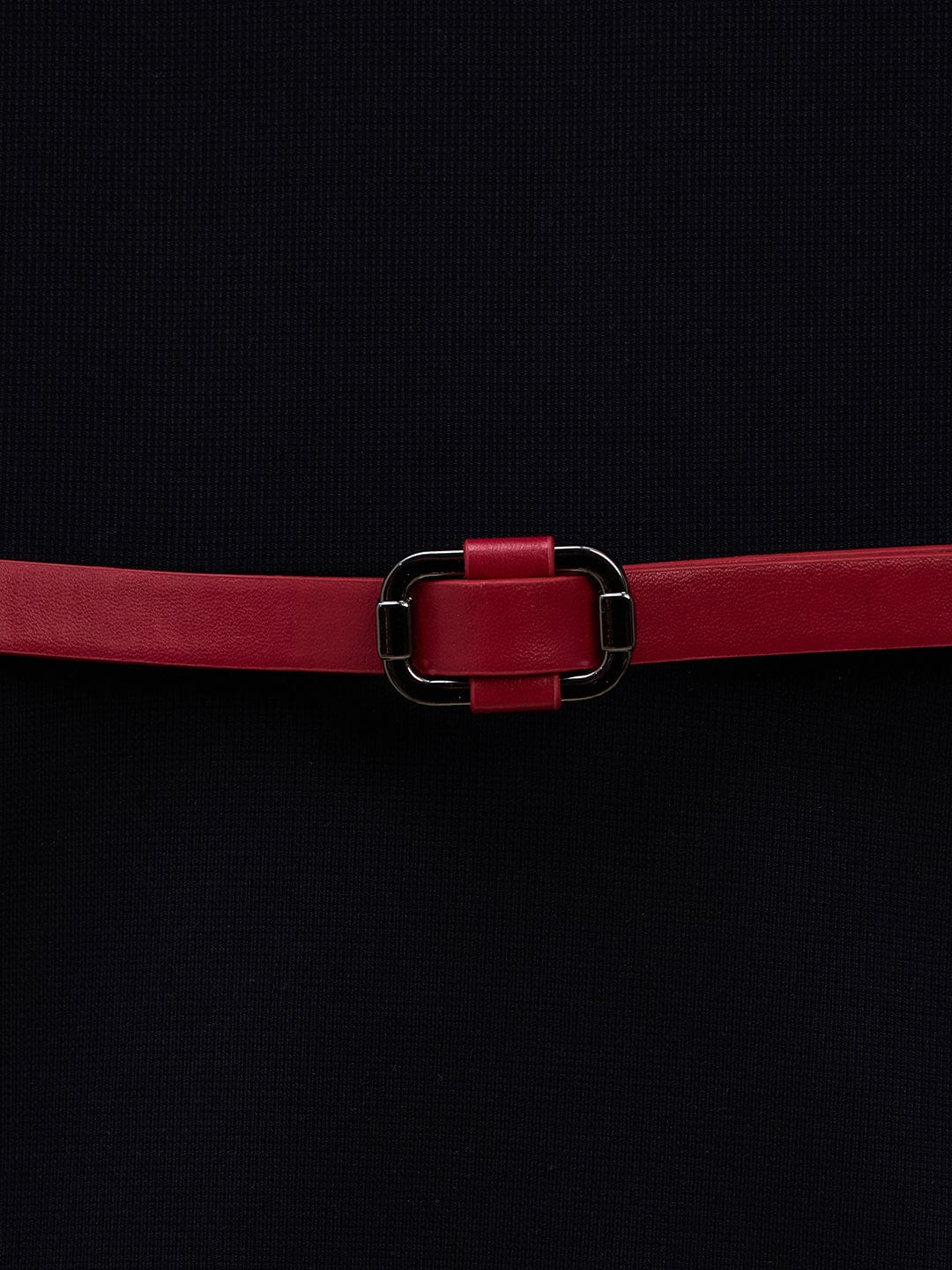 Elle Kids Blue Solid Round Neck Dress