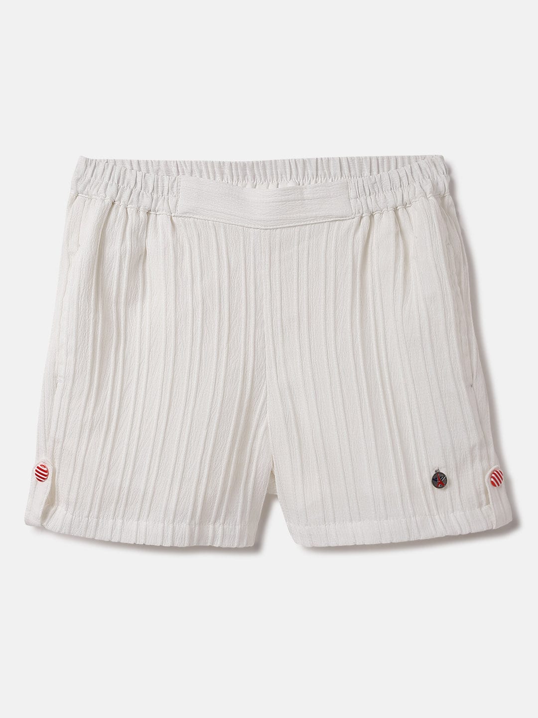 Elle Kids White Relaxed Fit Solid Shorts
