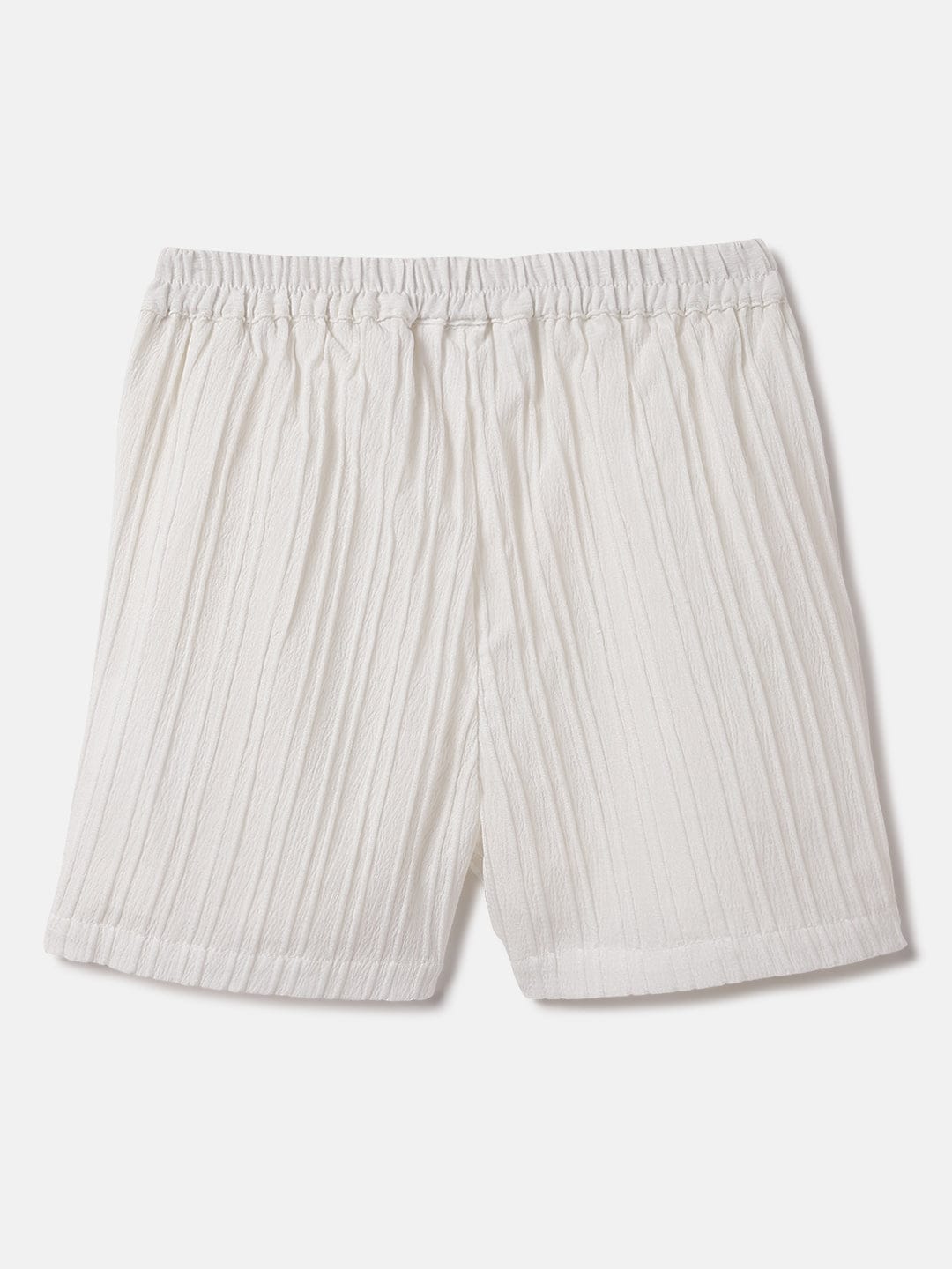 Elle Kids White Relaxed Fit Solid Shorts