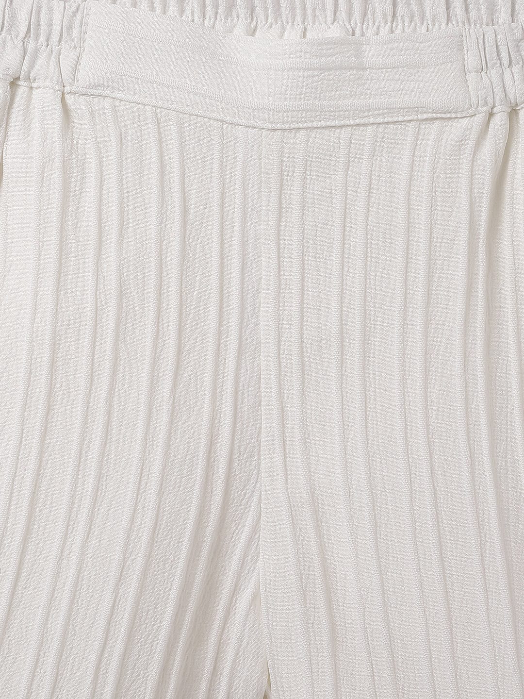 Elle Kids White Relaxed Fit Solid Shorts