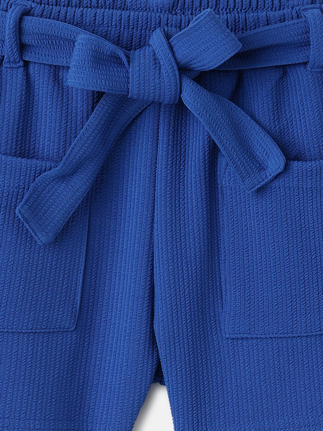 Elle Kids Blue Relaxed Fit Solid Shorts