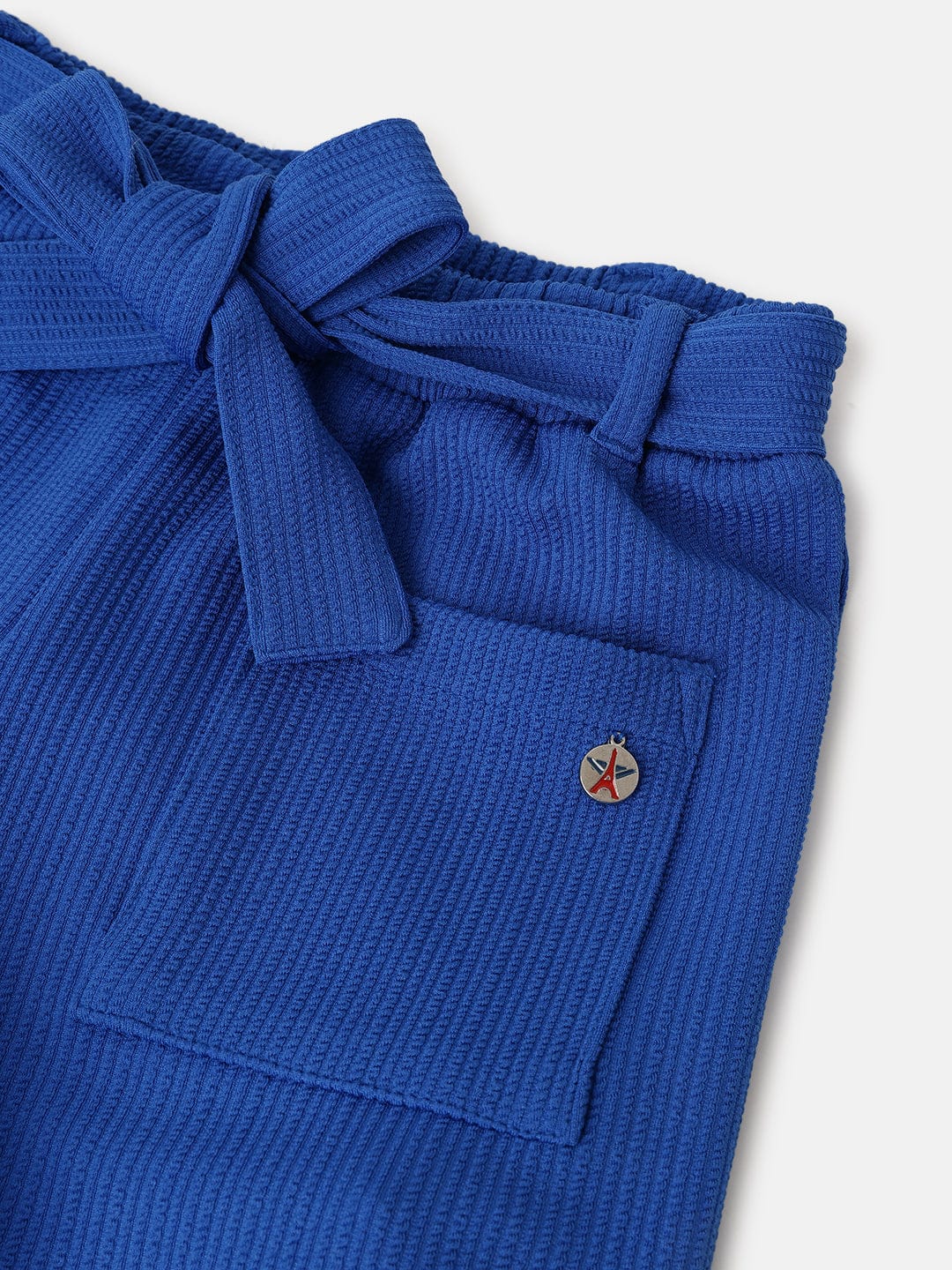 Elle Kids Blue Relaxed Fit Solid Shorts