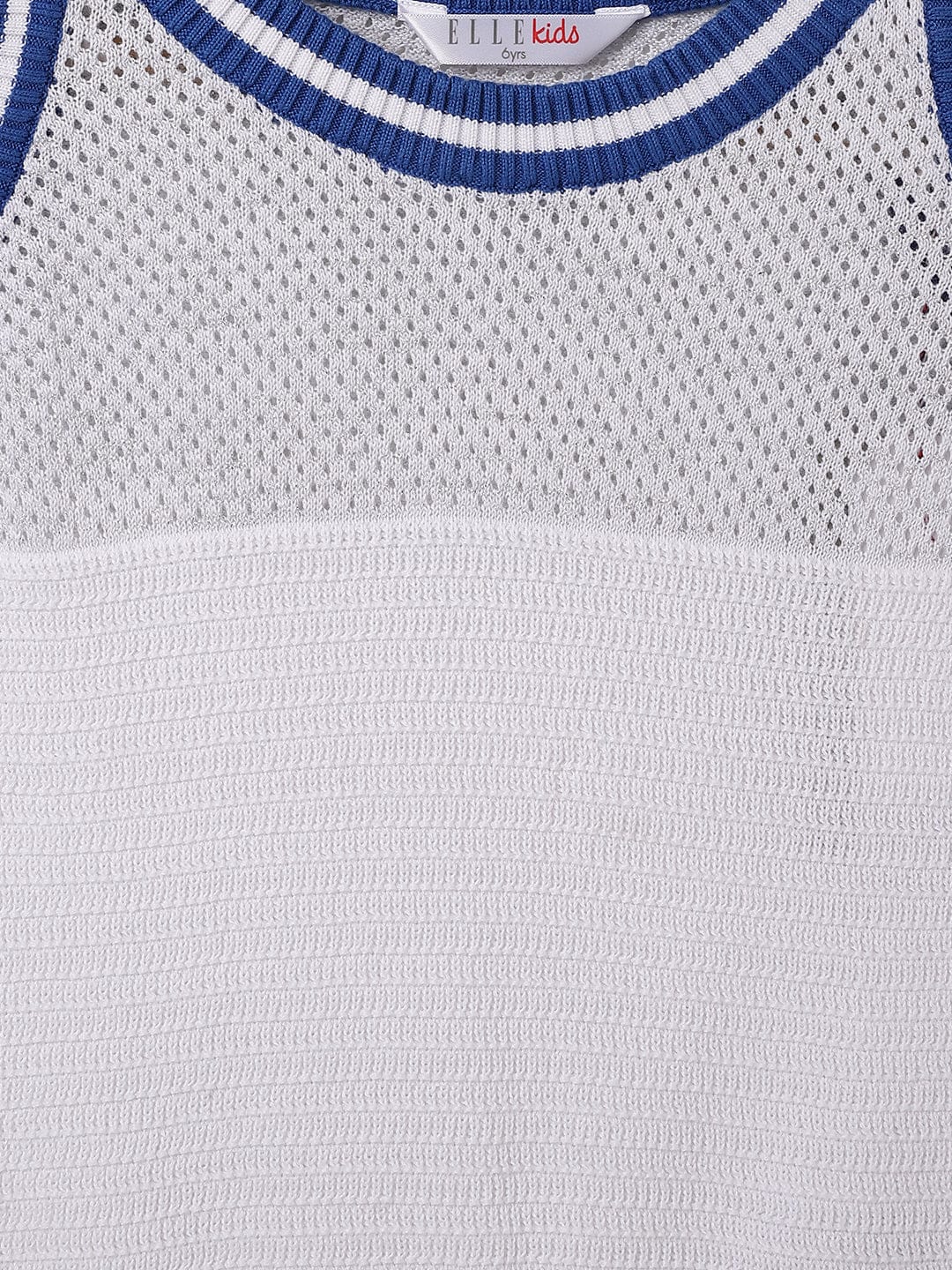Elle Kids White Solid Round Neck Tshirt