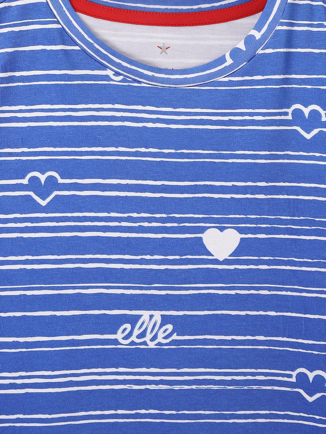 Elle Kids Blue Printed Round Neck Tshirt