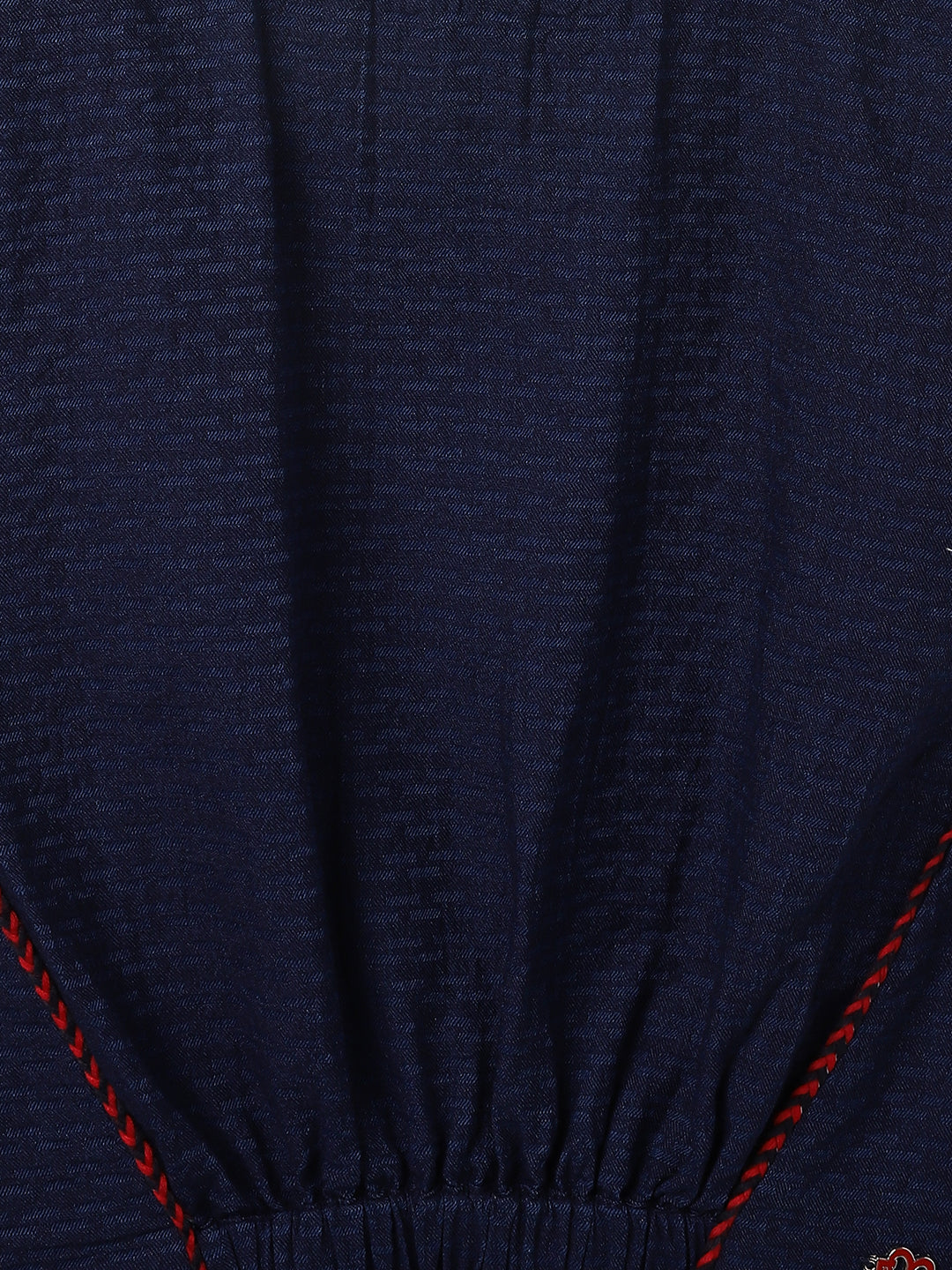 Elle Kids Blue Solid Round Neck Top