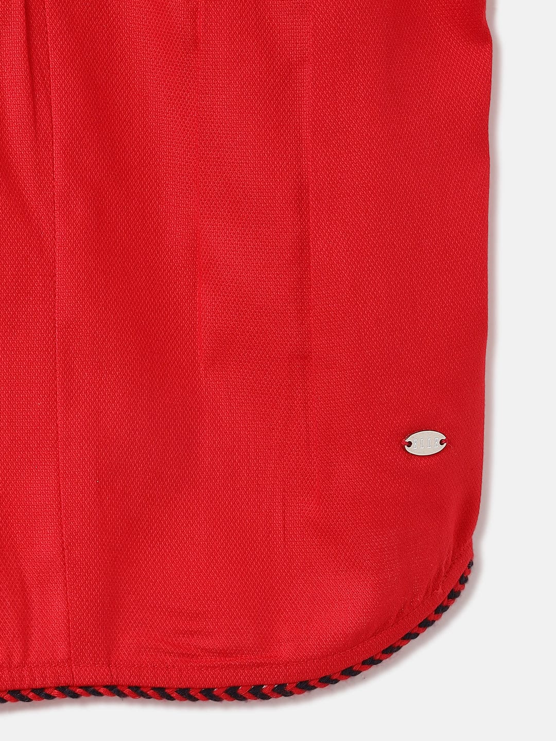 Elle Kids Red Solid Round Neck Top