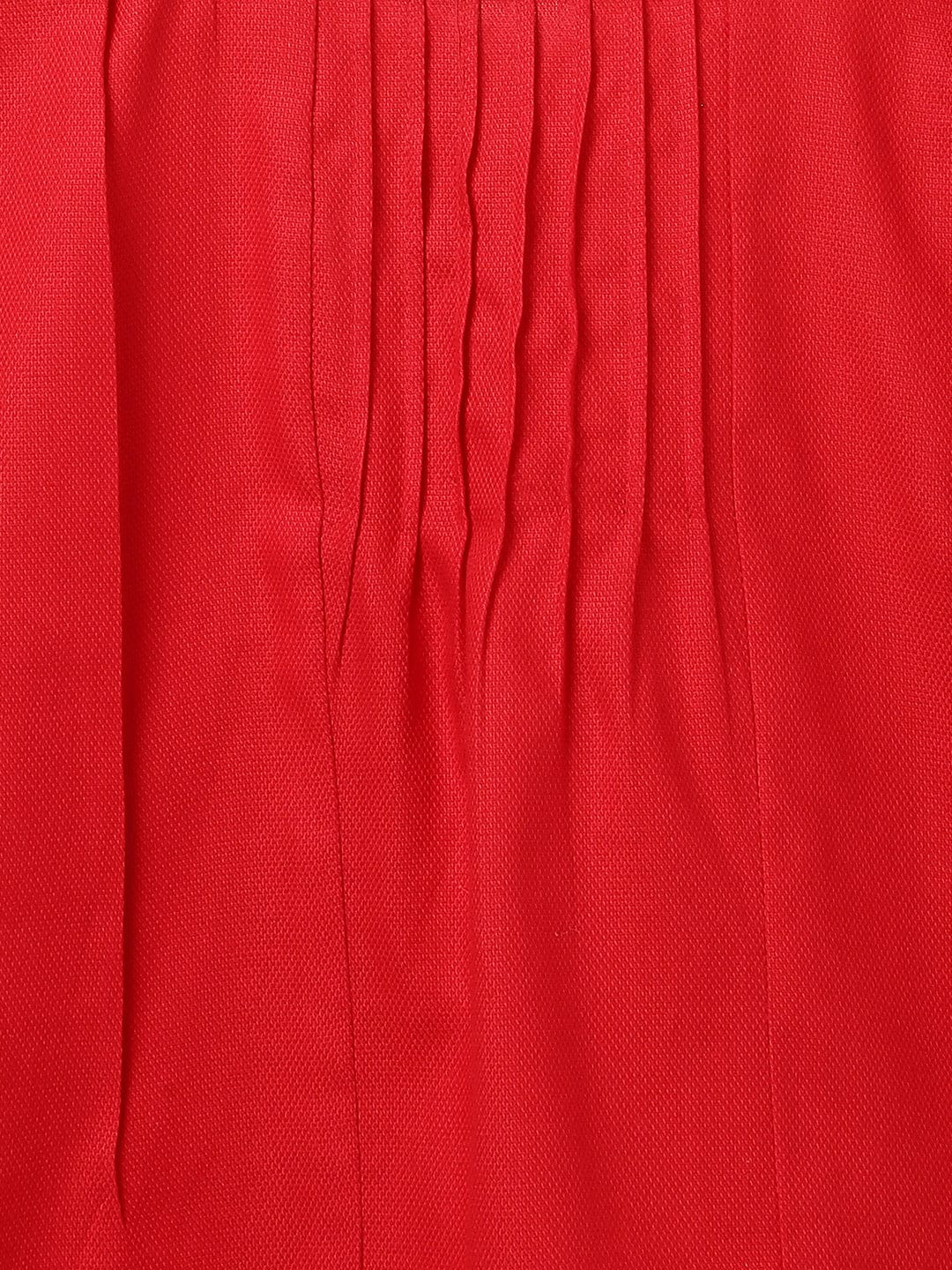 Elle Kids Red Solid Round Neck Top