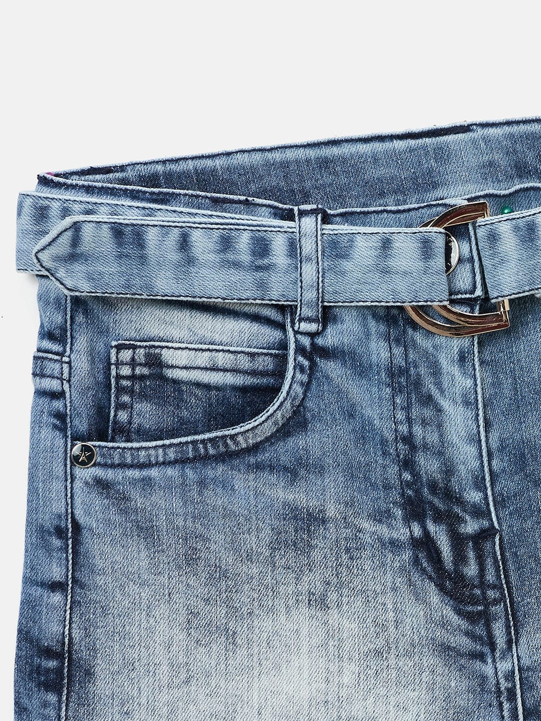 Elle Kids Blue Relaxed Fit Solid Shorts