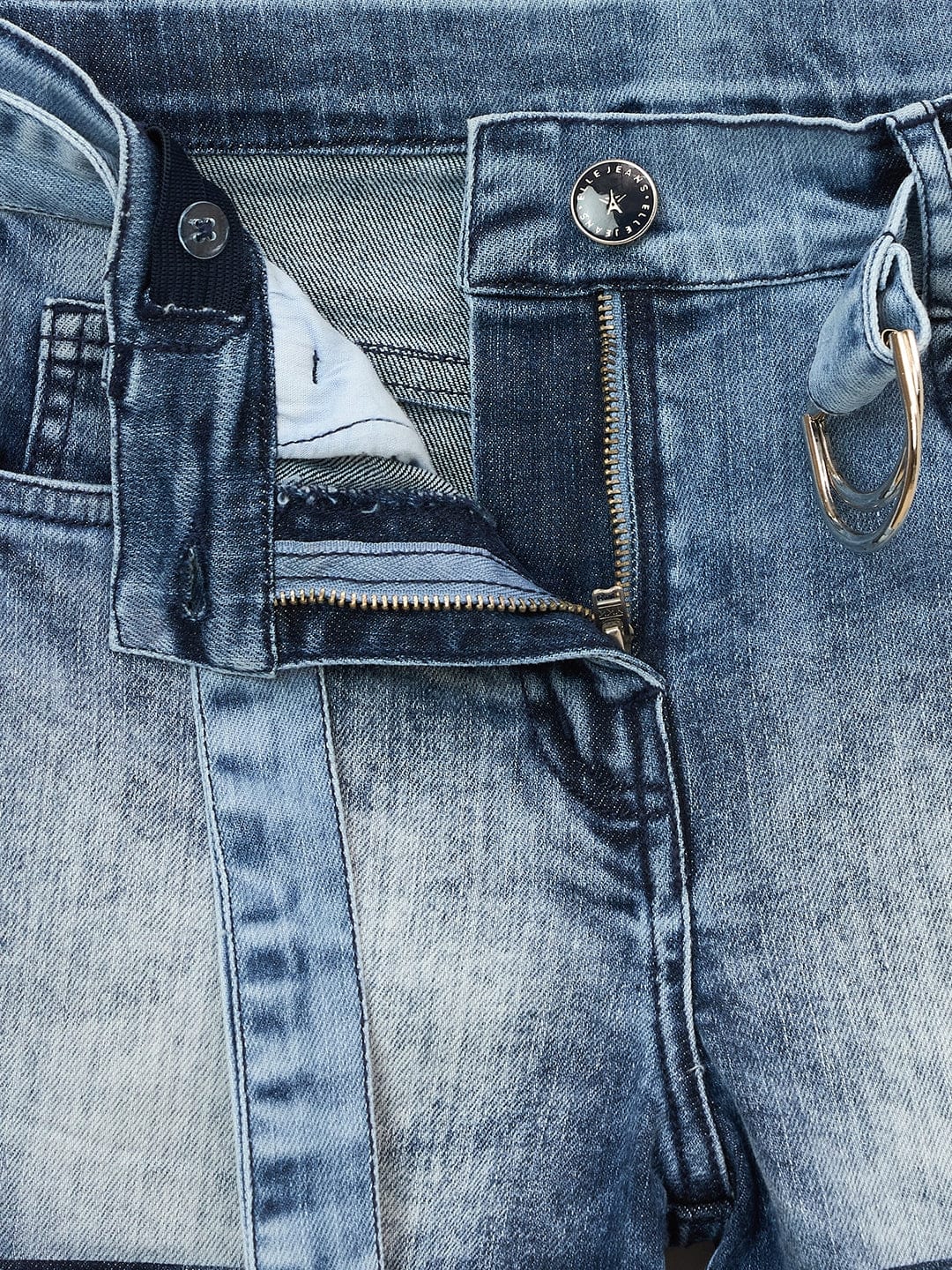 Elle Kids Blue Relaxed Fit Solid Shorts